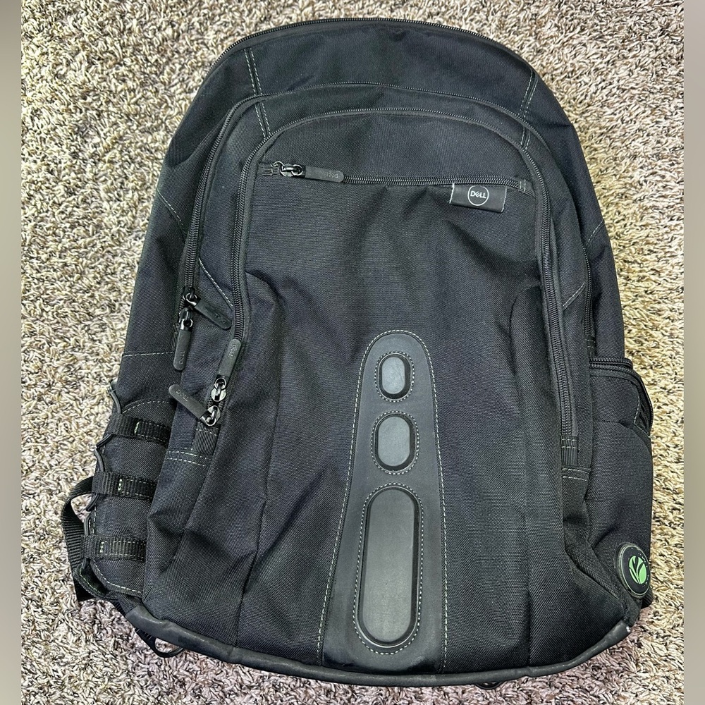 Dell Eco Spruce Backpack For Laptops Black Green 15.6 Inch Computer Bag Travel
